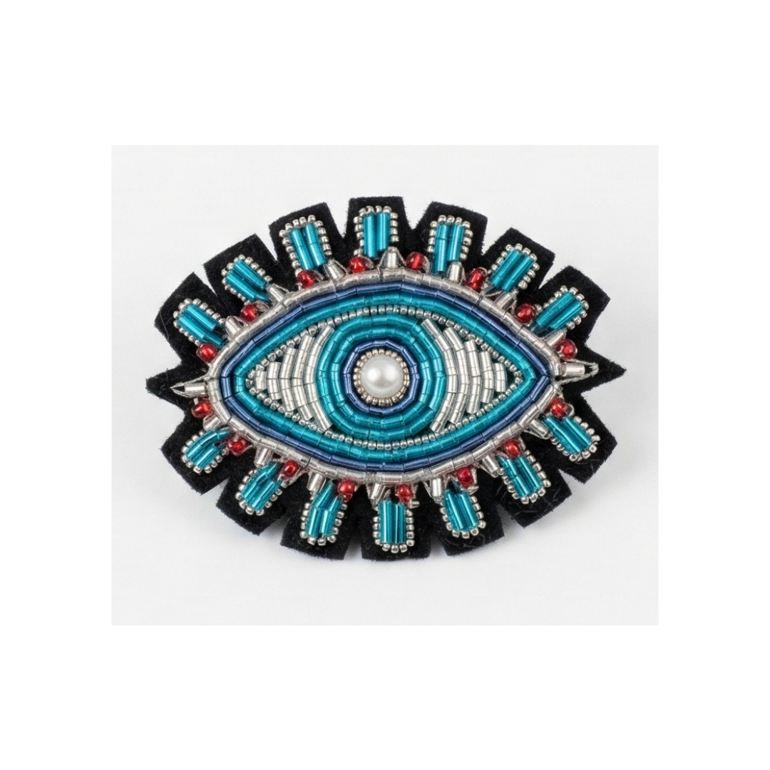 BROCHE C6 #197 SUN EYE BLUE