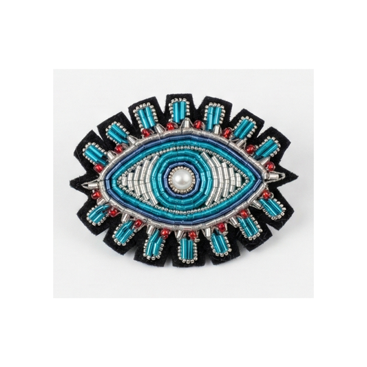 BROCHE C6 #197 SUN EYE BLUE