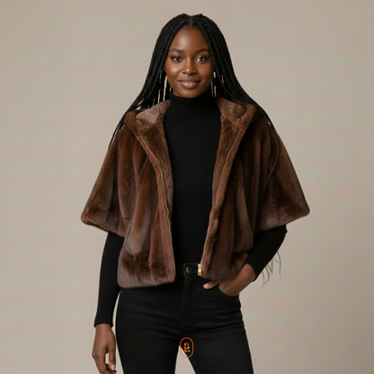 VESTE CAPE C4 #117 MARRON